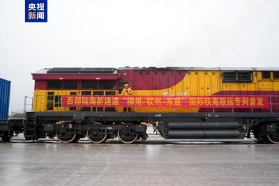 西部陸海新通道“柳州—?dú)J州—東盟”鐵海聯(lián)運(yùn)專列首發(fā)