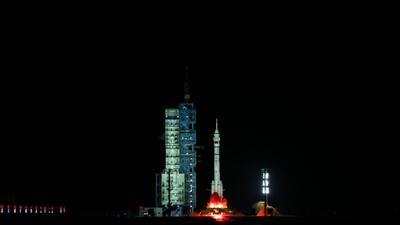 神舟二十一號飛船發(fā)射九連拍