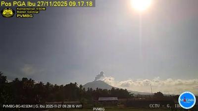 印尼伊布火山噴發 火山灰柱高約800米