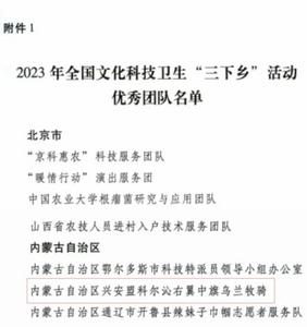 喜訊！科右中旗烏蘭牧騎榮獲國家級榮譽！