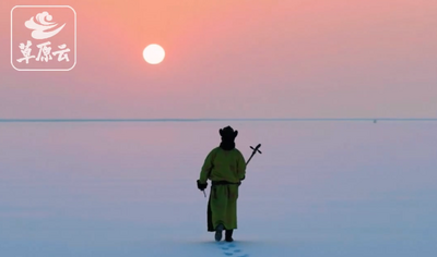 哈素海的雪后落日，一眼淪陷!
