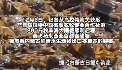 內(nèi)蒙古大閘蟹出國(guó)了