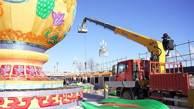 興安盟科右前旗新春燈會(huì)大集造景施工有序推進(jìn)