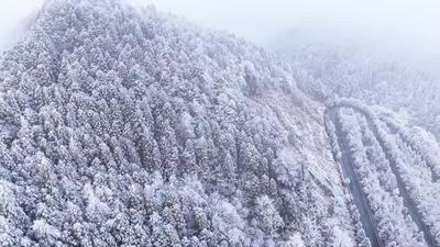 雪后井岡山：銀裝素裹 天地一白
