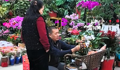 花市人流如織 市民“迎新囤花”忙