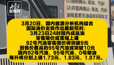 3月23日24時(shí)油價(jià)大幅上調(diào)