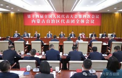 十四屆全國人大四次會議內(nèi)蒙古代表團召開全體會議 推選王偉中為團長 包鋼劉爽張韶春鄭宏范于立新為副團長